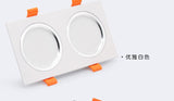 LED Downlight Ceiling Grille Lamp Rectangular Spotlight Recessed Ceiling Double Daring Lamp Aluminum Light  AC 220V