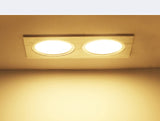LED Downlight Ceiling Grille Lamp Rectangular Spotlight Recessed Ceiling Double Daring Lamp Aluminum Light  AC 220V