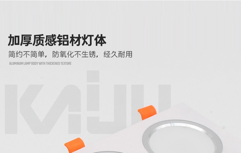 LED Downlight Ceiling Grille Lamp Rectangular Spotlight Recessed Ceiling Double Daring Lamp Aluminum Light  AC 220V