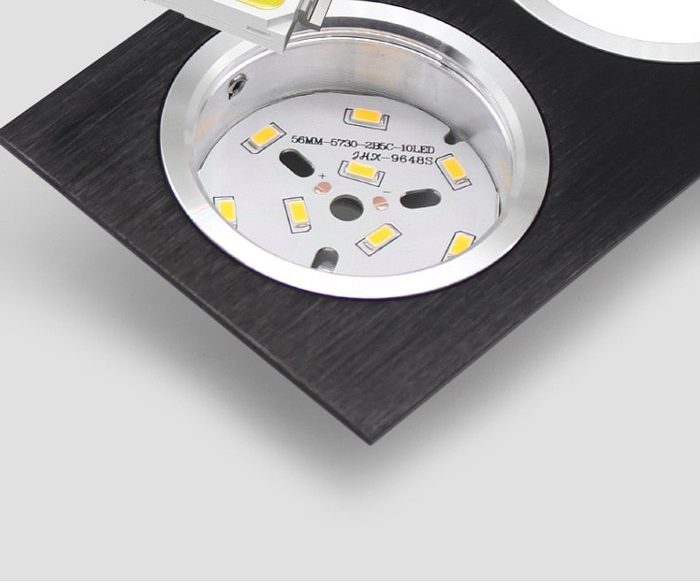 LED Downlight Ceiling Grille Lamp Rectangular Spotlight Recessed Ceiling Double Daring Lamp Aluminum Light  AC 220V