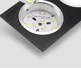 LED Downlight Ceiling Grille Lamp Rectangular Spotlight Recessed Ceiling Double Daring Lamp Aluminum Light  AC 220V