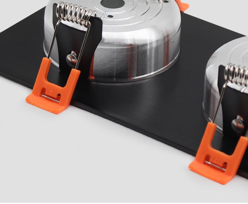 LED Downlight Ceiling Grille Lamp Rectangular Spotlight Recessed Ceiling Double Daring Lamp Aluminum Light  AC 220V