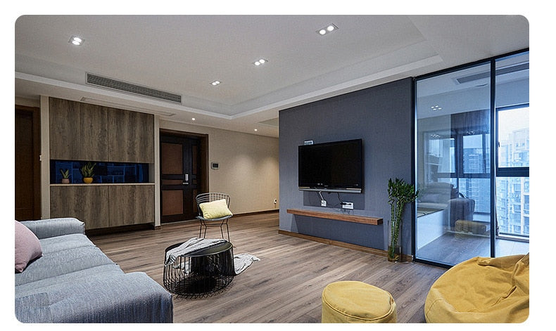 LED Downlight Ceiling Grille Lamp Rectangular Spotlight Recessed Ceiling Double Daring Lamp Aluminum Light  AC 220V