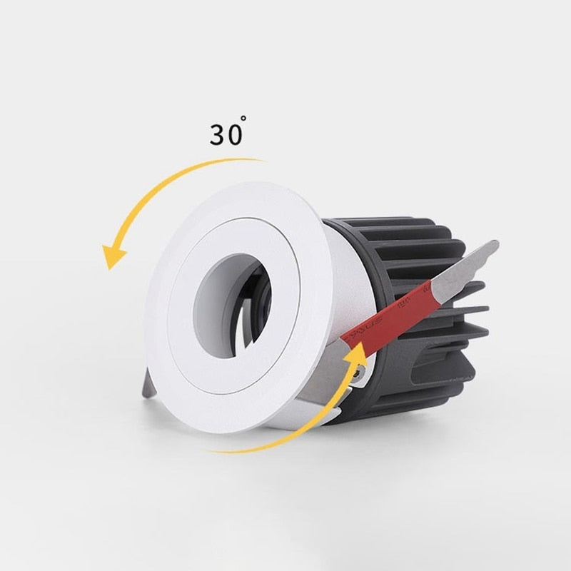 LED Recessed Downlight 7W 12W Dimming Ceiling Spotlight Modern Waterproof Light for Indoor Kitchen Living Room Shower Room