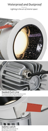 LED Recessed Downlight 7W 12W Dimming Ceiling Spotlight Modern Waterproof Light for Indoor Kitchen Living Room Shower Room