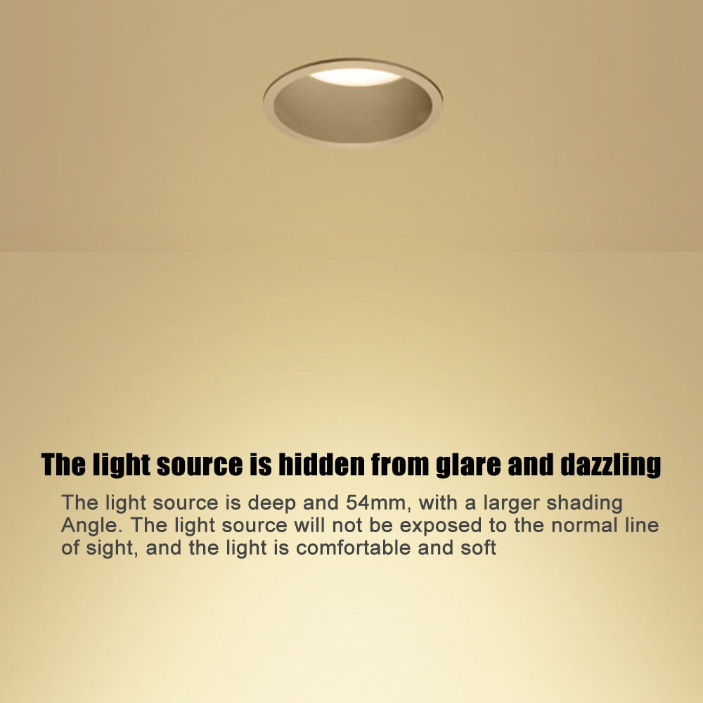 Led Ceiling Lamp Anti-Corrosion LED Downlight Anti-Glare Spot Lighting Bedroom Kitchen Recessed Downlight For Foyer Hallways