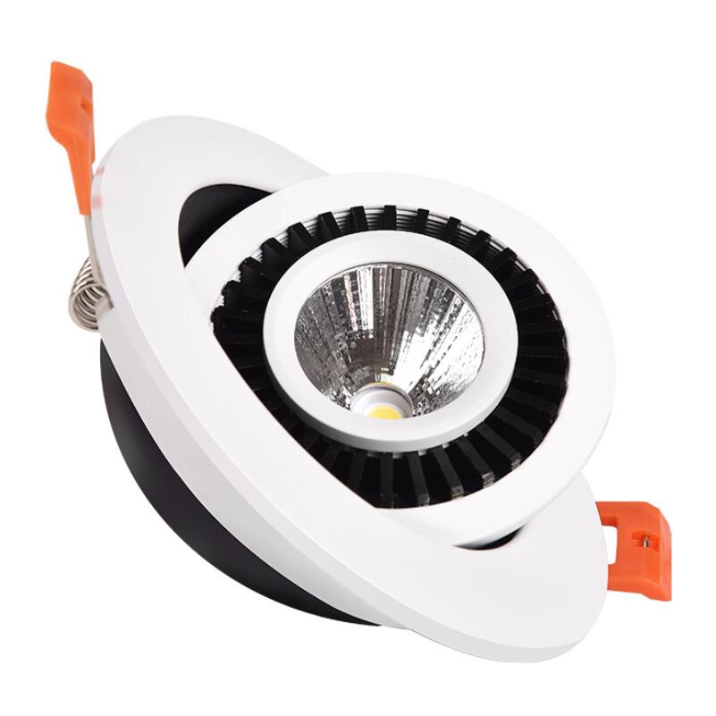 AC85-265V DC12V 360° Rotatable Angle LED Recessed Downlight 5W 7W 10W Dimmable LED Ceiling Spot Light 3000K/4000K/6000K
