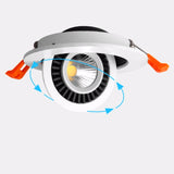 AC85-265V DC12V 360° Rotatable Angle LED Recessed Downlight 5W 7W 10W Dimmable LED Ceiling Spot Light 3000K/4000K/6000K