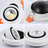 AC85-265V DC12V 360° Rotatable Angle LED Recessed Downlight 5W 7W 10W Dimmable LED Ceiling Spot Light 3000K/4000K/6000K