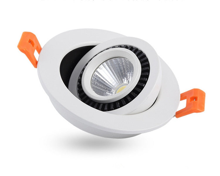 AC85-265V DC12V 360° Rotatable Angle LED Recessed Downlight 5W 7W 10W Dimmable LED Ceiling Spot Light 3000K/4000K/6000K