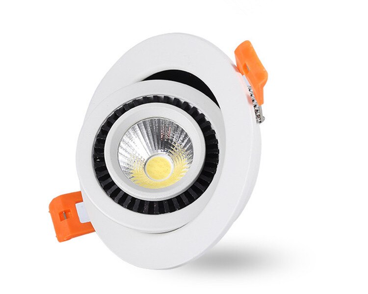 AC85-265V DC12V 360° Rotatable Angle LED Recessed Downlight 5W 7W 10W Dimmable LED Ceiling Spot Light 3000K/4000K/6000K