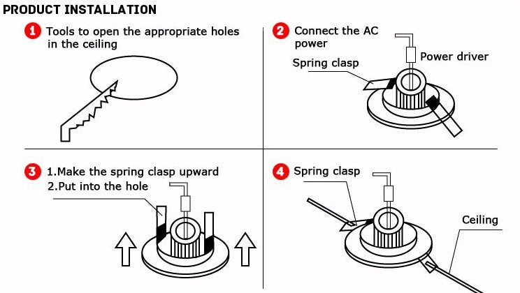 led downlight lamp 7W 10W 15W 20W cob led spot light 220V / 110V ceiling recessed downlights AC85-265V
