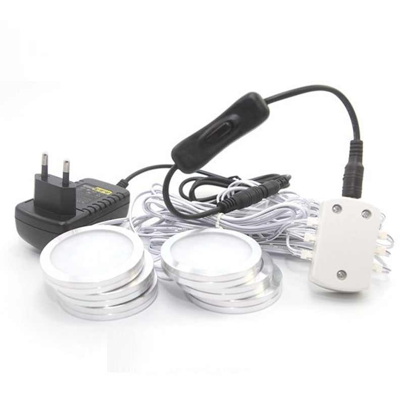 Surface Mounted Round DC12V 2.5W LED Spotlight LED Downlight Recessed Ceiling Lamps for Home Kitchen Showcase Cabinet Cupboard