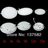 Ultra thin led down light lamp 3w 4w 6w 9w 12w 15w 25w led ceiling recessed grid downlight slim round panel light