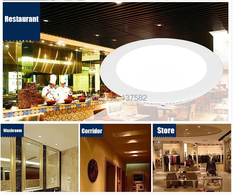 Ultra thin led down light lamp 3w 4w 6w 9w 12w 15w 25w led ceiling recessed grid downlight slim round panel light