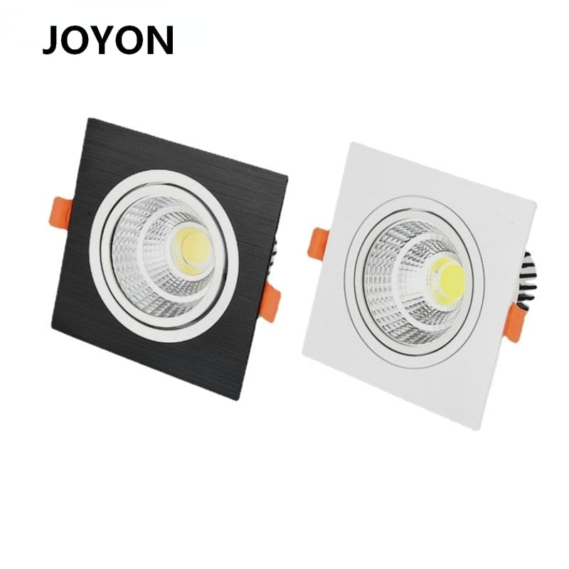LED Recessed Square Downlights 5W 7W 12W 15W COB LED Ceiling Lamp AC85-265V Warm/Cold White LED Spot Lights Indoor Lighting