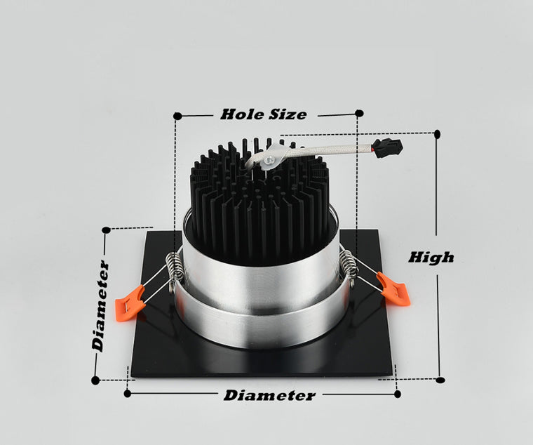 LED Recessed Square Downlights 5W 7W 12W 15W COB LED Ceiling Lamp AC85-265V Warm/Cold White LED Spot Lights Indoor Lighting