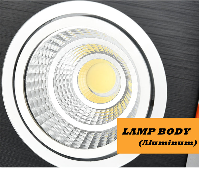 LED Recessed Square Downlights 5W 7W 12W 15W COB LED Ceiling Lamp AC85-265V Warm/Cold White LED Spot Lights Indoor Lighting