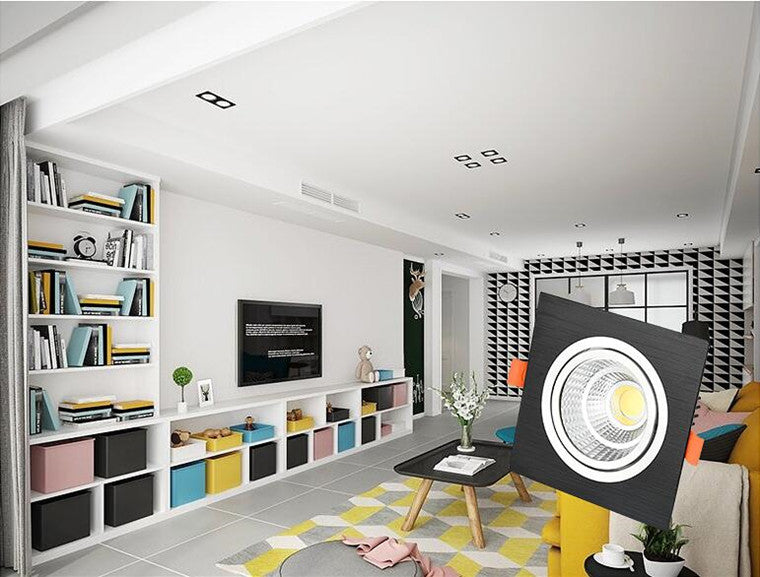 LED Recessed Square Downlights 5W 7W 12W 15W COB LED Ceiling Lamp AC85-265V Warm/Cold White LED Spot Lights Indoor Lighting