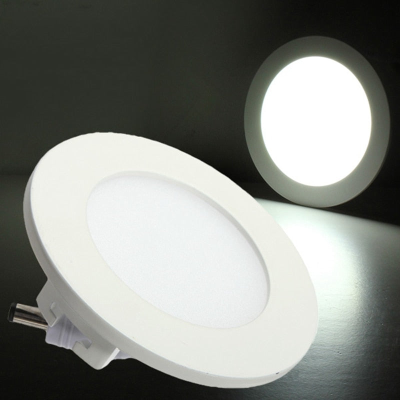 Dimmable LED Downlight 9W Ceiling Round Ultra-thin Power Driver Ceiling Panel Lights Cool/Natural/Warm White 85-265V+LED Driver