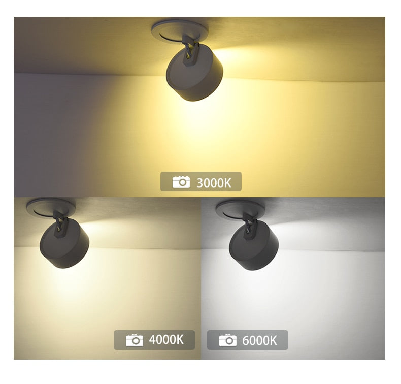 BRGT Led Downlight 3W5W7W12W Recessed Ceiling Lamp Foldable Spotlights Adjustable Focos 85-220V For Kitchen Home Indoor Lighting