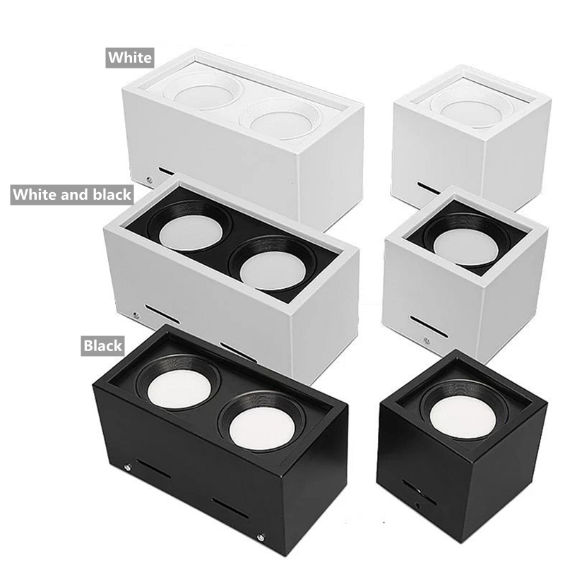 Square COB LED dimmable Downlights 10W 15W 20W 30W Surface Mounted LED Ceiling Lamps Spot Light LED Downlights AC85V-265V