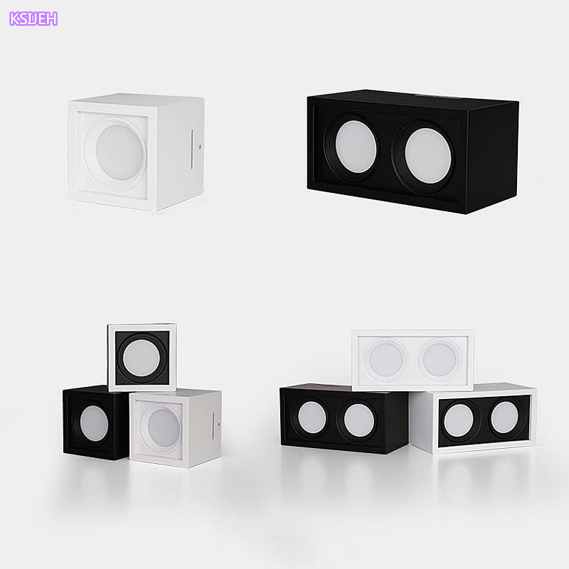 Square COB LED dimmable Downlights 10W 15W 20W 30W Surface Mounted LED Ceiling Lamps Spot Light LED Downlights AC85V-265V