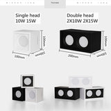 Square COB LED dimmable Downlights 10W 15W 20W 30W Surface Mounted LED Ceiling Lamps Spot Light LED Downlights AC85V-265V