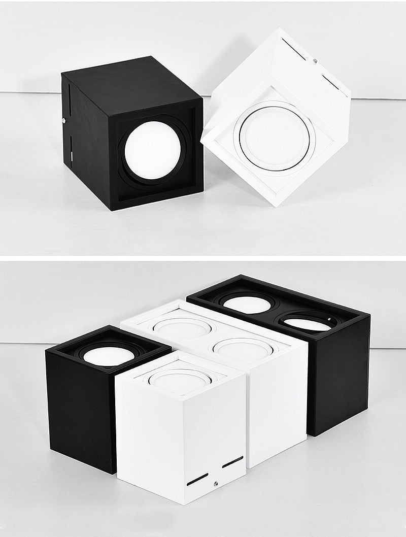 Square COB LED dimmable Downlights 10W 15W 20W 30W Surface Mounted LED Ceiling Lamps Spot Light LED Downlights AC85V-265V