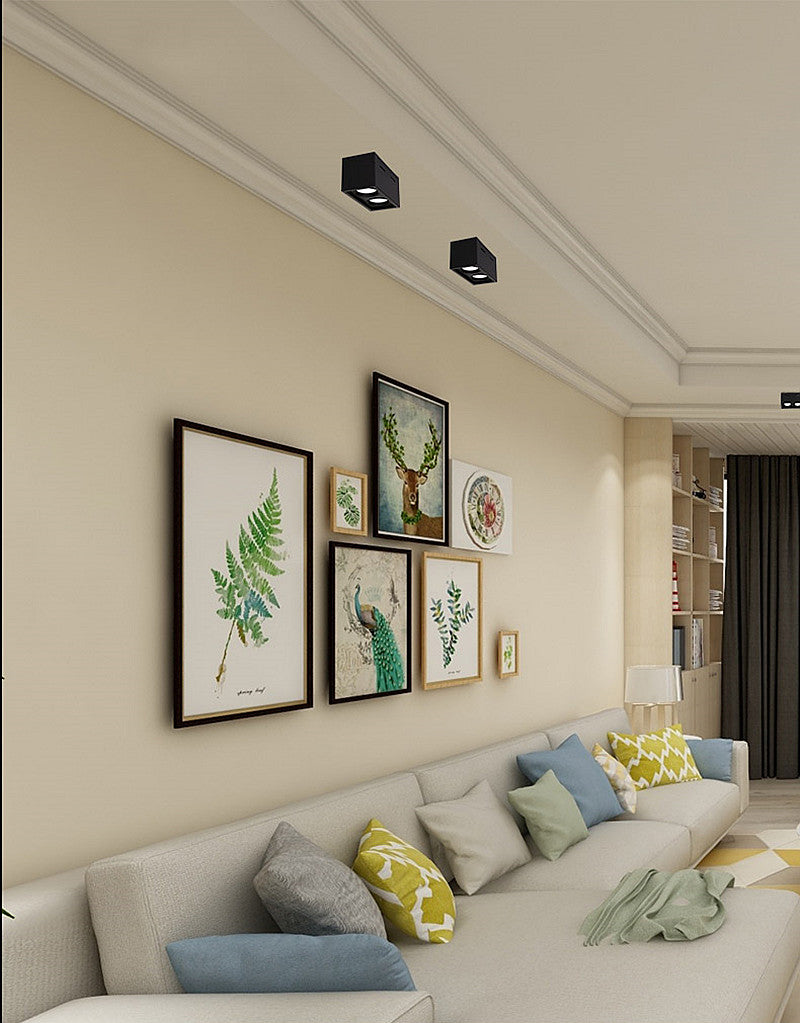 Square COB LED dimmable Downlights 10W 15W 20W 30W Surface Mounted LED Ceiling Lamps Spot Light LED Downlights AC85V-265V