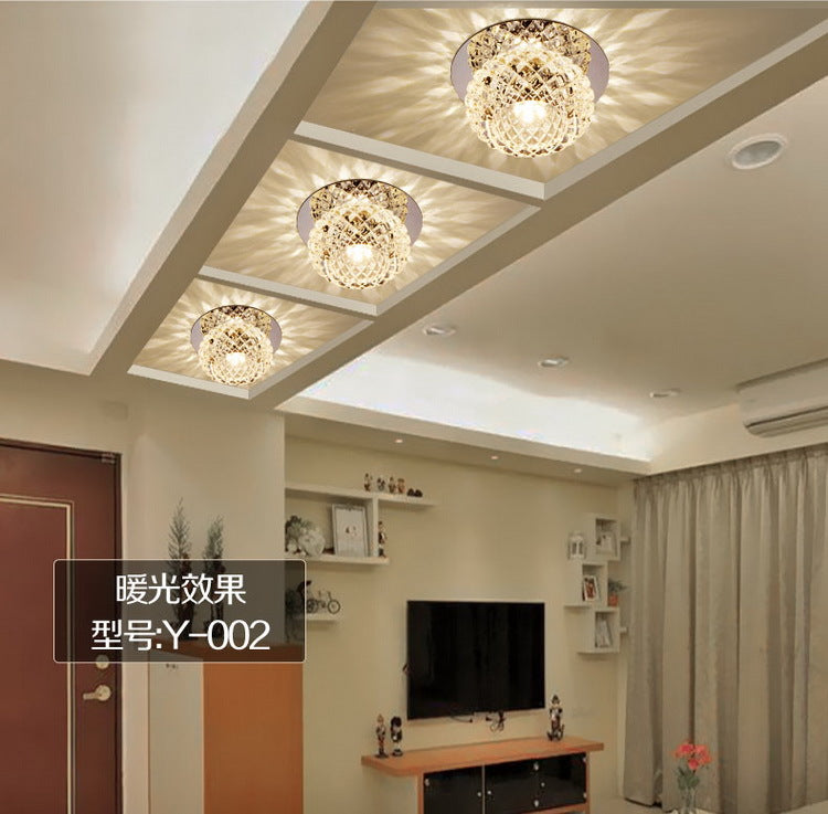 AC110V 220V Surface Mount Crystal 5W Led Downlights Ceiling Spot Light Lamps Porch light For Indoor Bedroom Home lighting DA