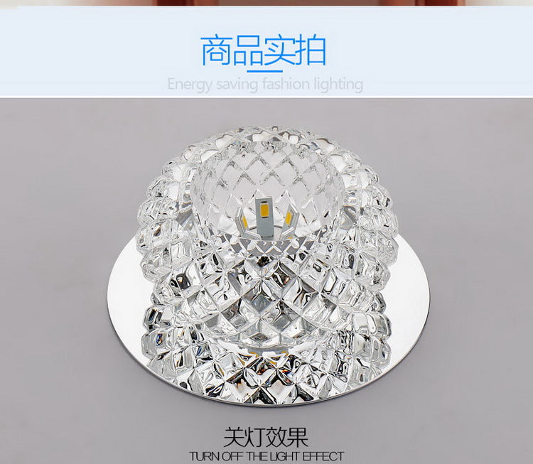 AC110V 220V Surface Mount Crystal 5W Led Downlights Ceiling Spot Light Lamps Porch light For Indoor Bedroom Home lighting DA