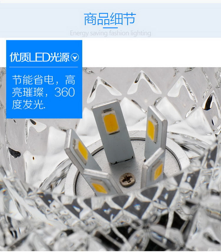 AC110V 220V Surface Mount Crystal 5W Led Downlights Ceiling Spot Light Lamps Porch light For Indoor Bedroom Home lighting DA