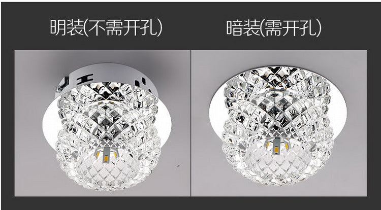 AC110V 220V Surface Mount Crystal 5W Led Downlights Ceiling Spot Light Lamps Porch light For Indoor Bedroom Home lighting DA