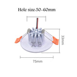 Dimmable Recessed Anti-Glare COB LED Downlights 3W 5W LED Ceiling Spot Lights AC85~265V Background Lamps Indoor Lighting