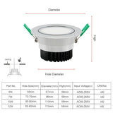 DBF Silver Housing Frosted Len LED Recessed Downlight Brighter Epistar COB LED Ceiling Spot Lamp 5W 7W 10W 12W with Transformer