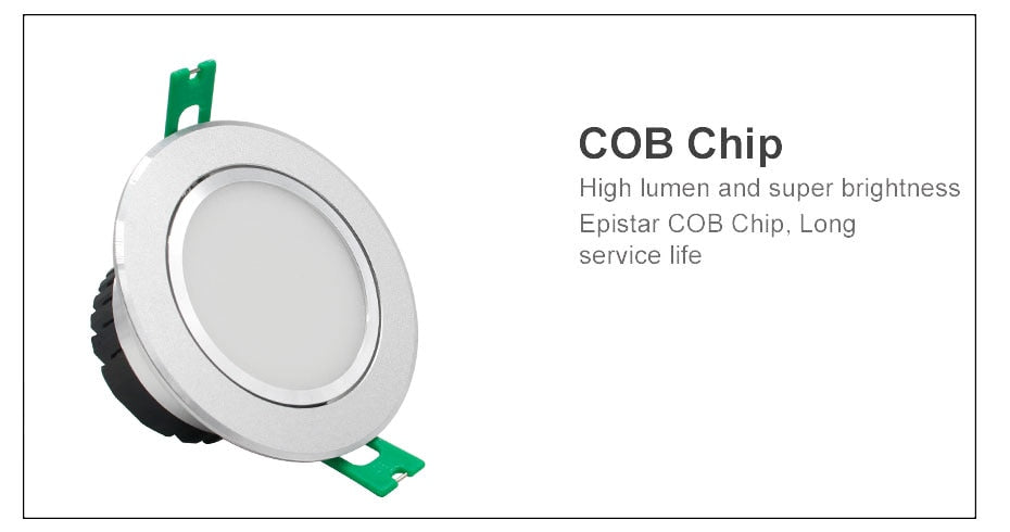 DBF Silver Housing Frosted Len LED Recessed Downlight Brighter Epistar COB LED Ceiling Spot Lamp 5W 7W 10W 12W with Transformer