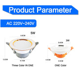 downlight led 3w 5w 3000k 4500K 6000K 5Pcs led Downlight AC 220V ceiling downlight Kitchen living room Indoor recessed downlight