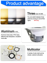 downlight led 3w 5w 3000k 4500K 6000K 5Pcs led Downlight AC 220V ceiling downlight Kitchen living room Indoor recessed downlight