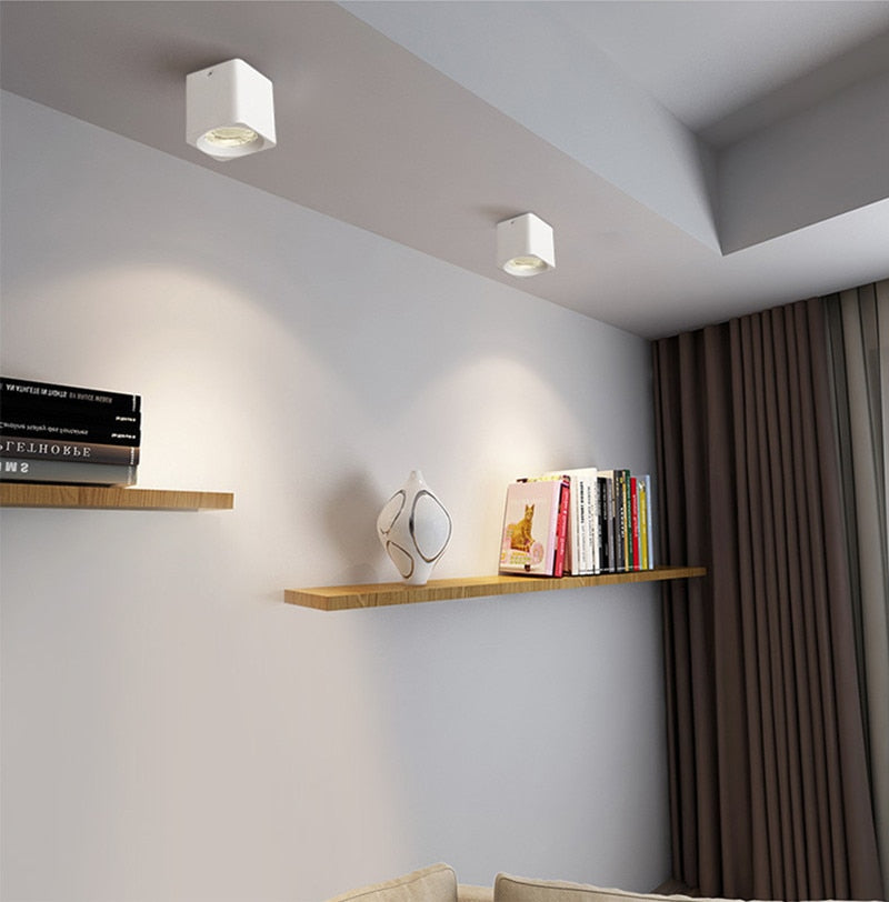 Super bright square surface mounted LED dimming downlight 7W 9W 12W 15W 18W 20W AC110-220V COB LED ceiling light spotlight