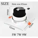 Dimmable Recessed COB LED Downlights 5W 7W 9W 10W 14W 18W LED Ceiling Spot Lights AC85-265V LED Ceiling Lamps Indoor Lighting