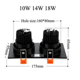 Dimmable Recessed COB LED Downlights 5W 7W 9W 10W 14W 18W LED Ceiling Spot Lights AC85-265V LED Ceiling Lamps Indoor Lighting