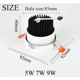 Dimmable Recessed COB LED Downlights 5W 7W 9W 10W 14W 18W LED Ceiling Spot Lights AC85-265V LED Ceiling Lamps Indoor Lighting