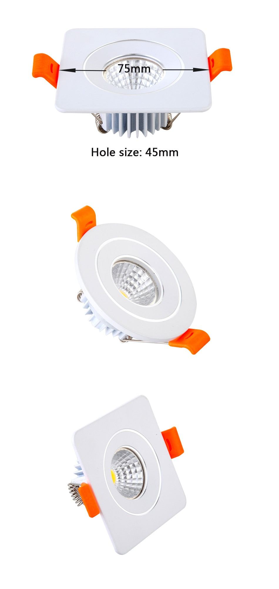 Dimmable LED Downlight 3W 5W Round COB Recessed Lamp 110V 220V 230V Led Bulb Bedroom Kitchen Indoor LED Spot Lighting