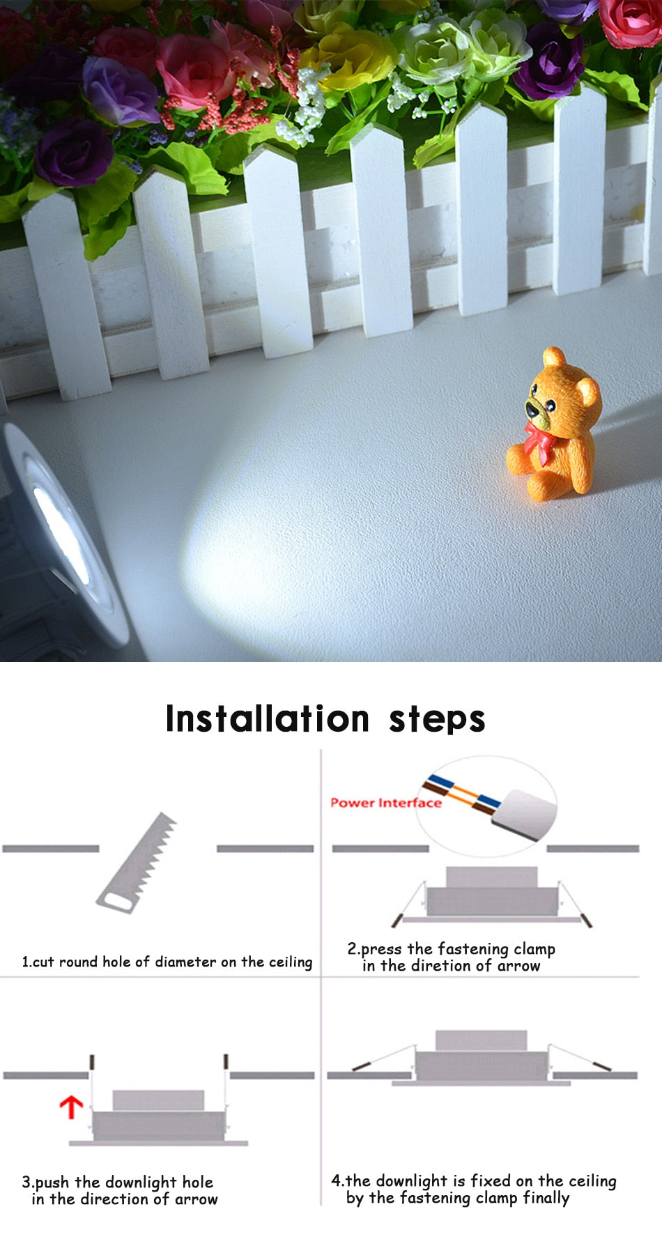 Dimmable LED Downlight 3W 5W Round COB Recessed Lamp 110V 220V 230V Led Bulb Bedroom Kitchen Indoor LED Spot Lighting