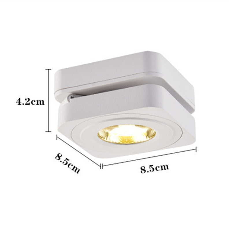Foldable LED Surface Mounted Downlight 5W 7W 10W  Ultra-thin Square 360 Degree Rotatable 3000K/4000K/6000K Ceiling Spot Light