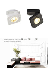 Foldable LED Surface Mounted Downlight 5W 7W 10W  Ultra-thin Square 360 Degree Rotatable 3000K/4000K/6000K Ceiling Spot Light
