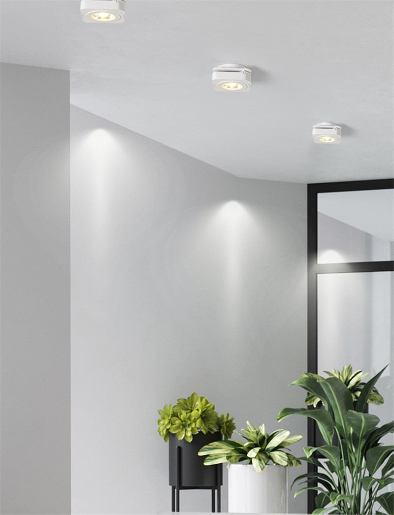 Foldable LED Surface Mounted Downlight 5W 7W 10W  Ultra-thin Square 360 Degree Rotatable 3000K/4000K/6000K Ceiling Spot Light
