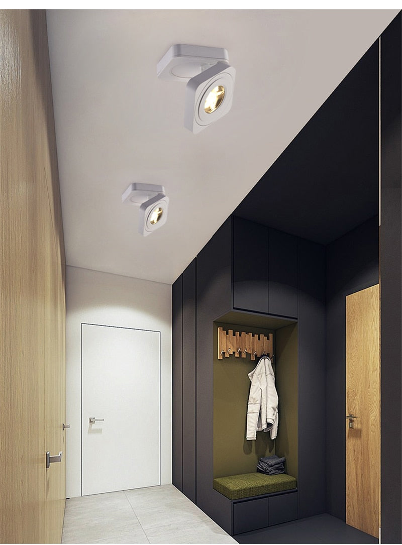 Foldable LED Surface Mounted Downlight 5W 7W 10W  Ultra-thin Square 360 Degree Rotatable 3000K/4000K/6000K Ceiling Spot Light