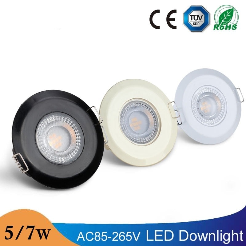 3-Step Dimmable Waterproof 5W AC 85V-265V LED Downlight IP44 Home Bathroom Round Ceiling Lamp Warm White Cold White Spotlight